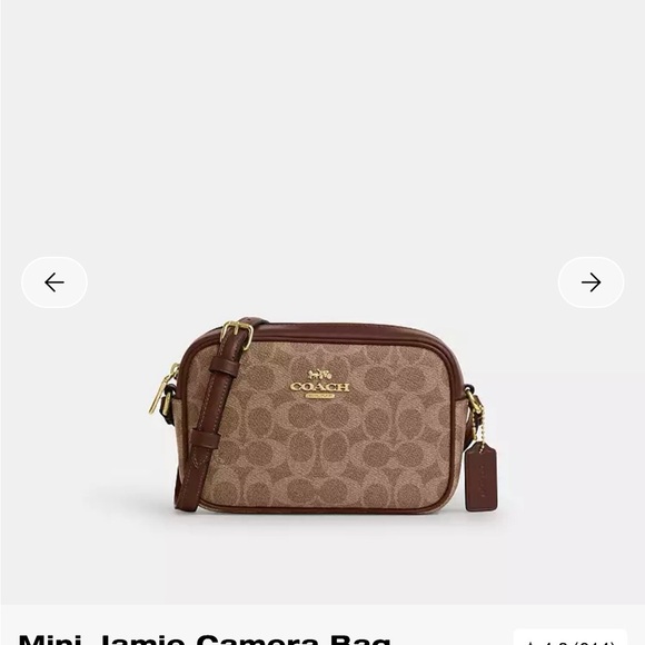 Coach Tan & Brown Signature Crossbody Bag Mini Jamie Camara - Picture 10 of 13